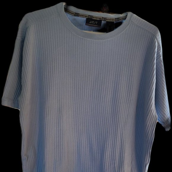 J/E/T MEN'S BLUE RIBBED XL SHORT-SLEEVE TEE NWOT! - Picture 1 of 3